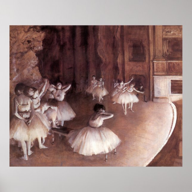 Póster Ensayo de ballet en el escenario de Edgar Degas (Frente)