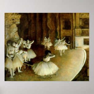 Póster Ensayo de ballet sobre el escenario