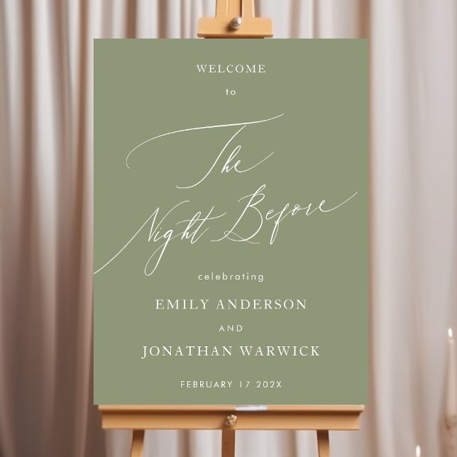 Póster Ensayo de caligrafía simple de Sage Green (Subido por el creador)