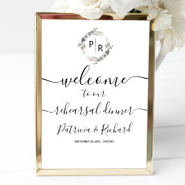 Póster Ensayo de monograma Cena de bienvenida Cartel de e