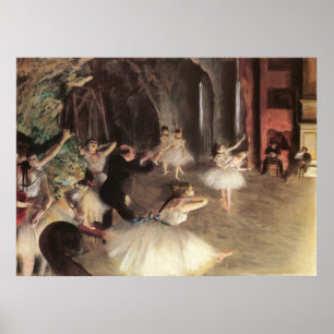 Póster Ensayo en el escenario de Edgar Degas