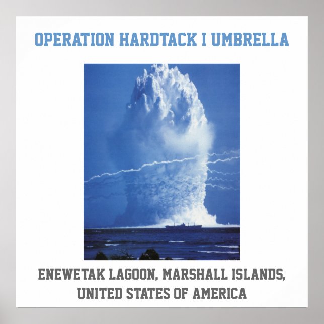 Póster Ensayo nuclear de las Islas Marshall ESTADOS UNIDO (Frente)