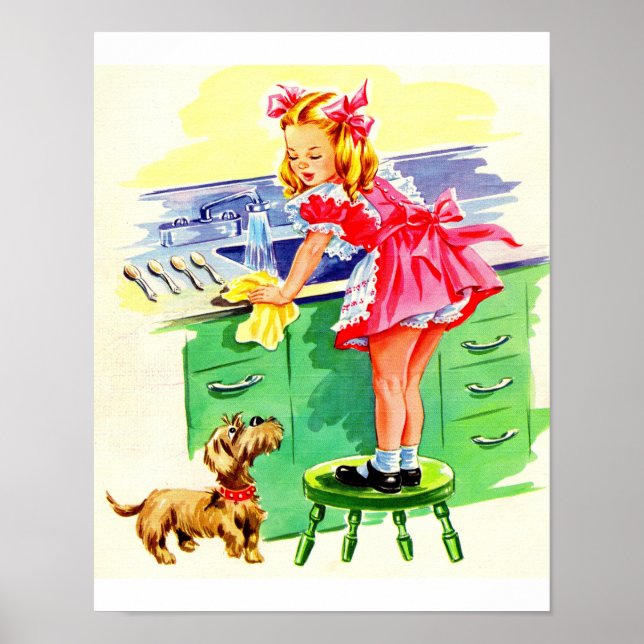 Póster Enseñando a Rover a lavar los platos (Frente)