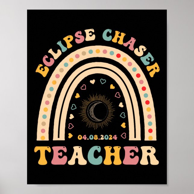 Póster Enseñanza de profesores de eclipse solar 2024 Abri (Frente)