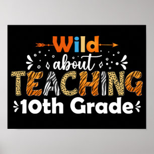 Póster Enseñanza divertida de 10° grado
