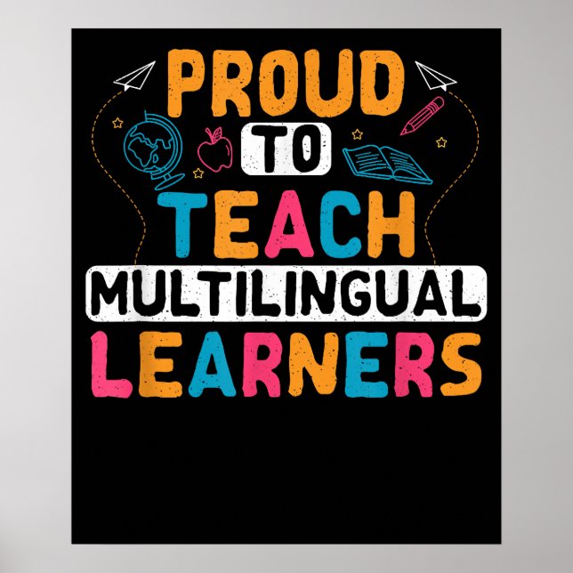 Póster Enseñanza lingüística multilingüe ESL (Frente)