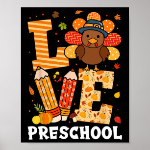 Póster Enseñanza preescolar de amor de Acción de Gracias