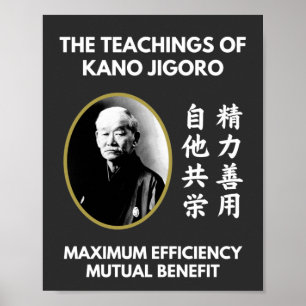 Póster Enseñanzas de judo japonés Jigoro Kano