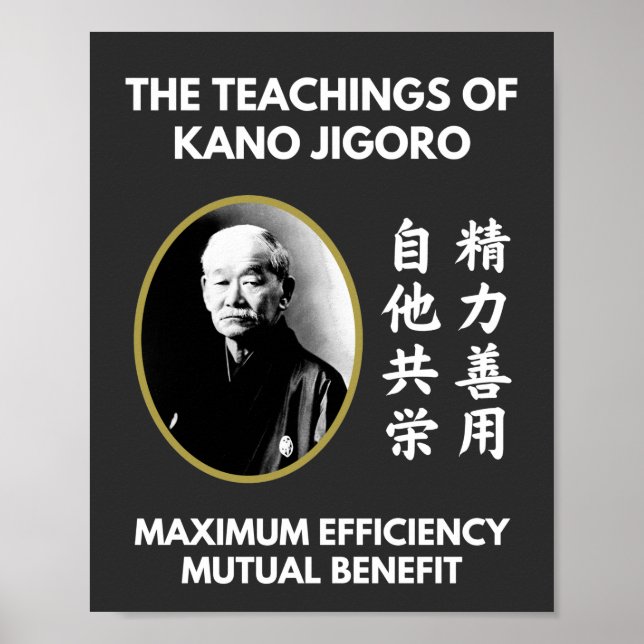 Póster Enseñanzas de judo japonés Jigoro Kano (Frente)