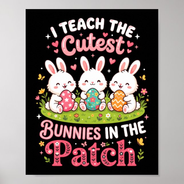 Póster Enseñar a los conejitos más lindos del parche de P (Frente)