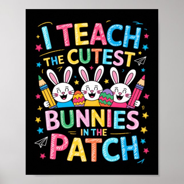 Póster Enseñar a los conejitos más lindos del parche de P (Frente)