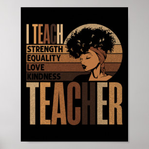 Póster Enseñar Amor Igualdad Fuerza Amabilidad Profesora 
