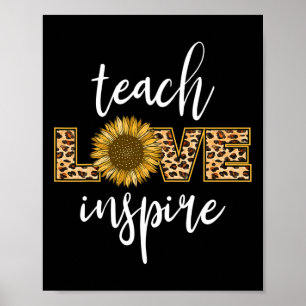 Póster Enseñar Amor Inspirar Regalos Divertidos de Giraso