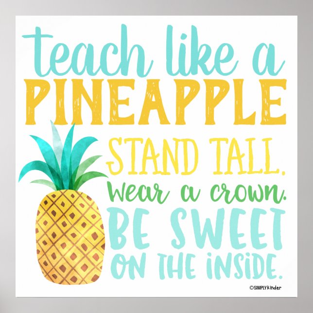 Póster Enseñar como un Poster de piña (Frente)