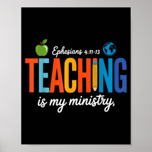 Póster Enseñar es mi ministerio Escritura Cristiana Jesús