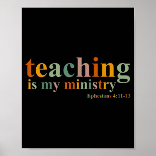 Póster Enseñar es mi ministerio versículo de la Biblia Es