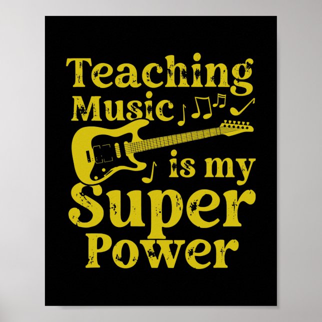Póster Enseñar música es mi súper poder profesor de músic (Frente)