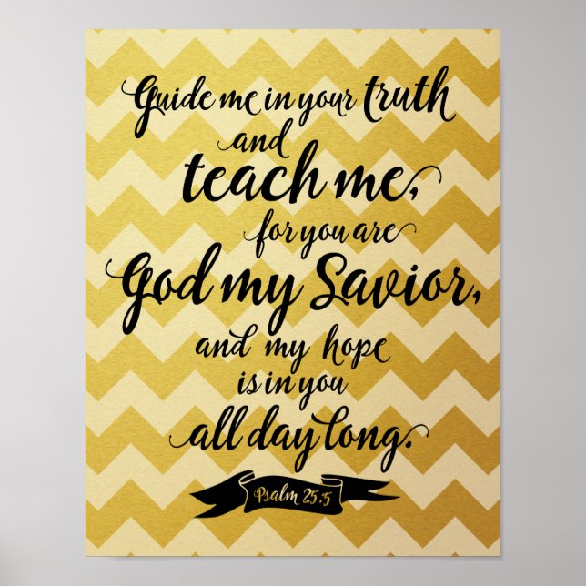 Póster Enseñarme (Salmo 25:5) (Frente)
