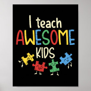 Póster Enseño a asombrosos niños autismo, educación espec