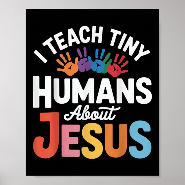 Póster Enseño a humanos diminutos sobre Jesús (Frente)