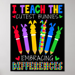 Póster Enseño a los conejitos más lindos - Profesora de e