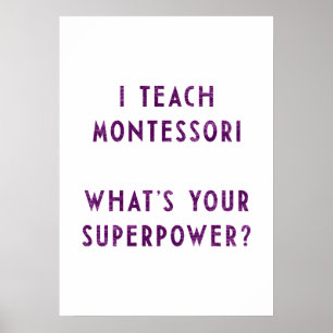 Póster Enseño a Montessori ¿Cuál es tu superpoder?