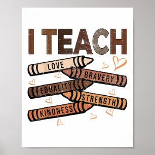 Póster Enseño Bravery Amor Igualdad Amabilidad