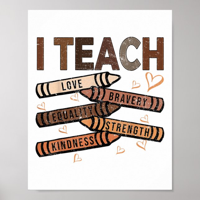Póster Enseño Bravery Amor Igualdad Amabilidad (Frente)