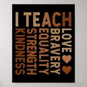 Póster Enseño Bravery Amor Igualdad Amabilidad