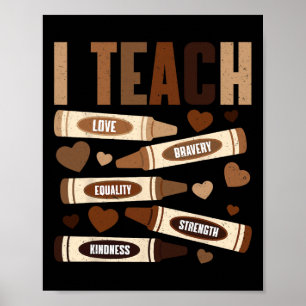 Póster Enseño Bravery Amor Igualdad Amabilidad Pe