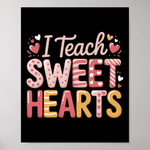 Póster Enseño Corazones Dulces Día de San Valentín Profes