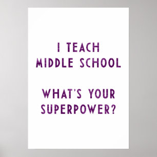 Póster Enseño en la escuela secundaria ¿Cuál es tu superp