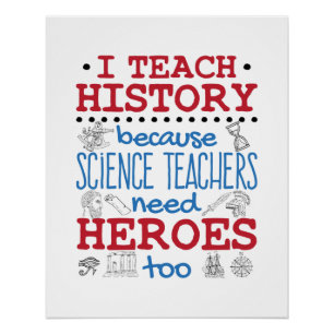 Póster Enseño Historia Estudios Sociales Héroes Docentes