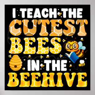 Póster Enseño Las Abejas Más Cuidadosas En El Profesor De