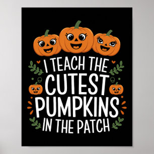 Póster Enseño Las Calabazas Más Cuidadosas En El Fa Del P