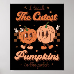 Póster Enseño Las Calabazas Más Cuidadosas En El Té Retro