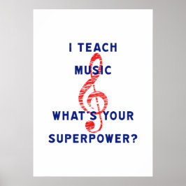 Póster Enseño música ¿Cuál es tu superpoder?