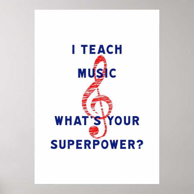 Póster Enseño música ¿Cuál es tu superpoder? (Frente)