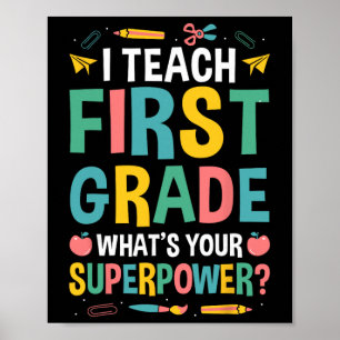 Póster Enseño primer grado ¿Cuál es tu superpoder