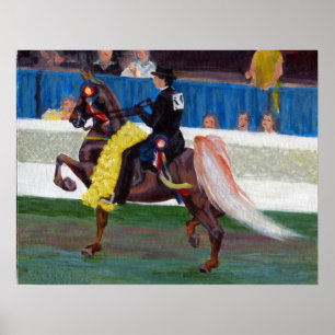 Póster Ensillar El Retrato Ganador Del Caballo De Paso