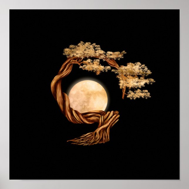 Póster Enso Zen Circle Bonsai Tree (Frente)