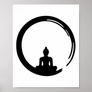 Póster Enso, Zen, Círculo, Buda Meditación Japón Caligraf