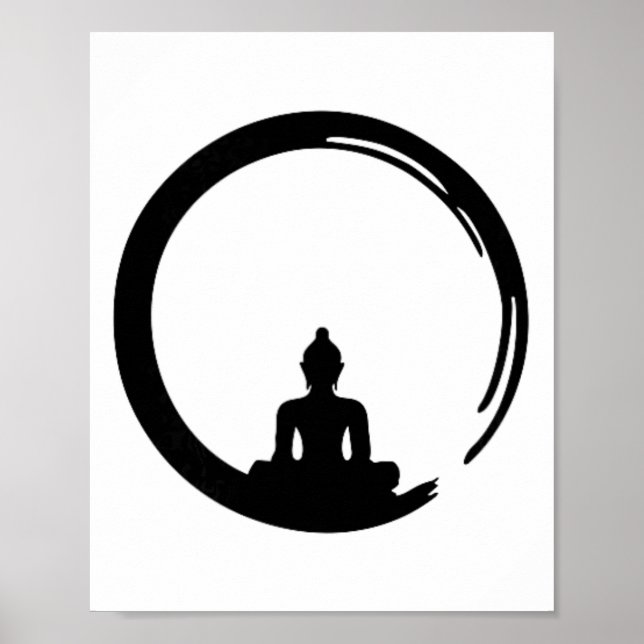 Póster Enso, Zen, Círculo, Buda Meditación Japón Caligraf (Frente)