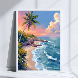 Póster Ensueño de agua salada | Acuarela del mar de la co