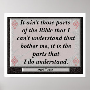 Póster Entendiendo la Biblia - Cita de Mark Twain