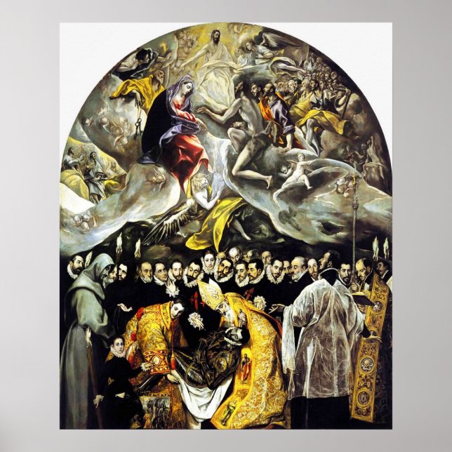 Póster Entierro de El Greco del Conde de Orgaz Poster (Frente)