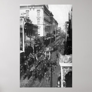 Póster Entierro de Jefferson Davis en New Orleans: 1908