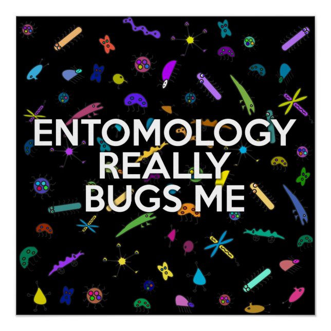 Póster ENTOMOLOGÍA REALMENTE ME FASTIDIA Chiste científic (Anverso)