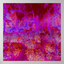 Póster Entorno impresionista Trippy Red y Magenta