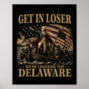 Póster Entra Cruzando El Delaware 4 De Julio Antiguo 3